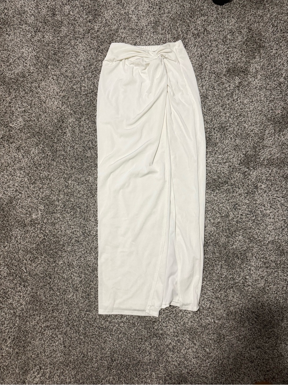 12th Tribe White Twist-Detail Maxi Skirt